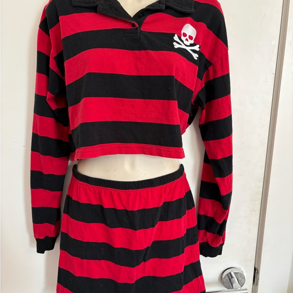 Current Mood Red and Black Striped Apparel